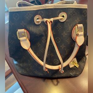 Designer Inspired Monogram Crossbody or Top Handle Carry Bucket Bag